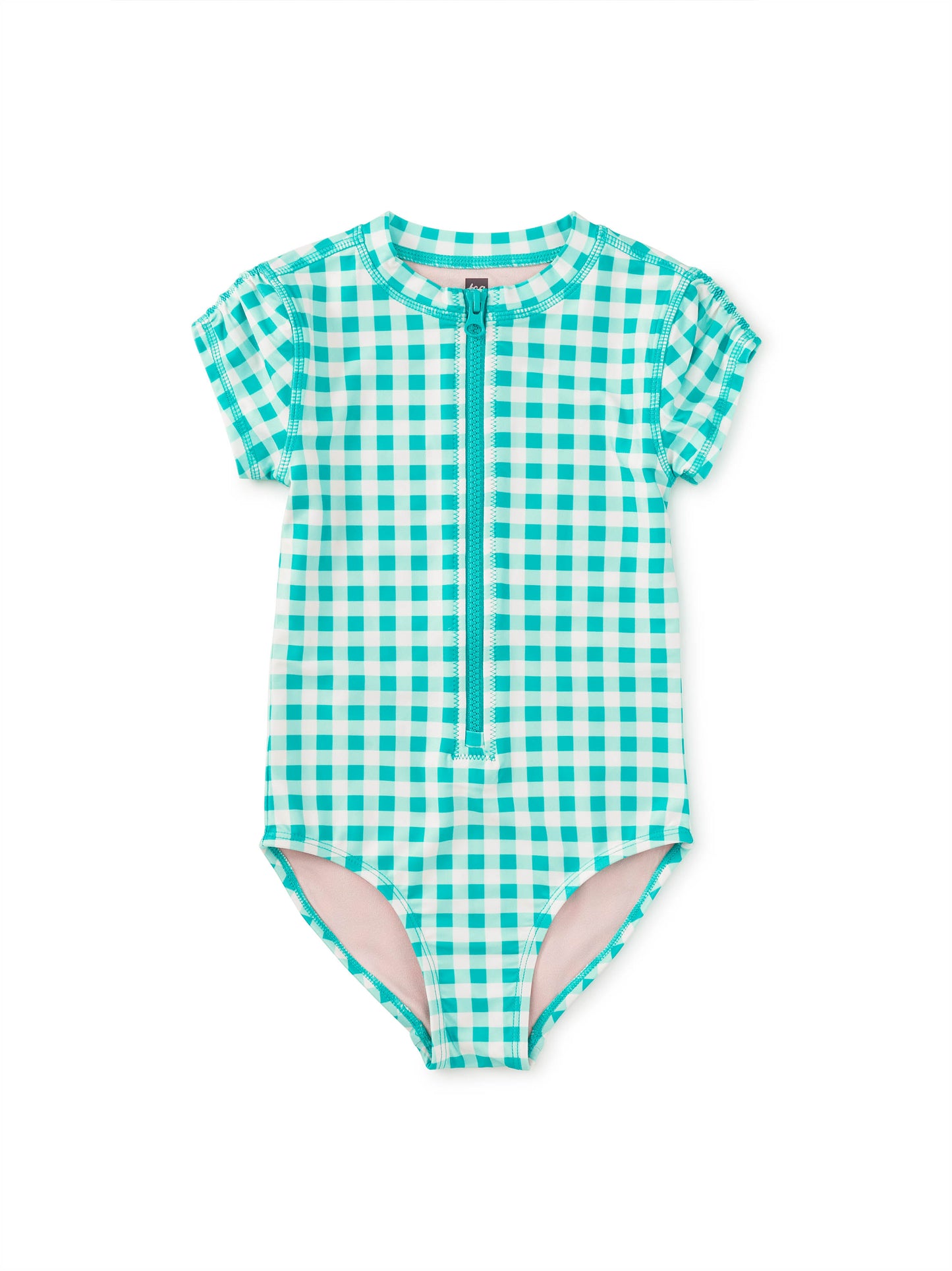 Check Rash Guard One Piece Swimsuit