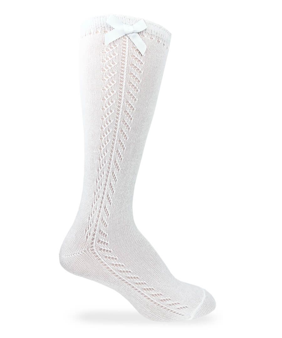 Pointelle Bow Knee Socks