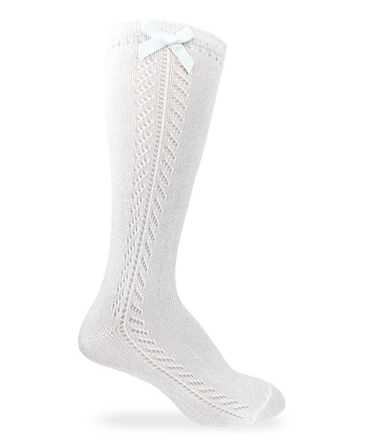 Pointelle Bow Knee Socks
