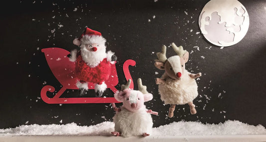 White Reindeer Pom Plush Pal