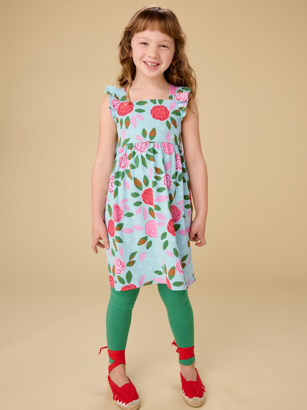 Ruffle Strap Floral Dress