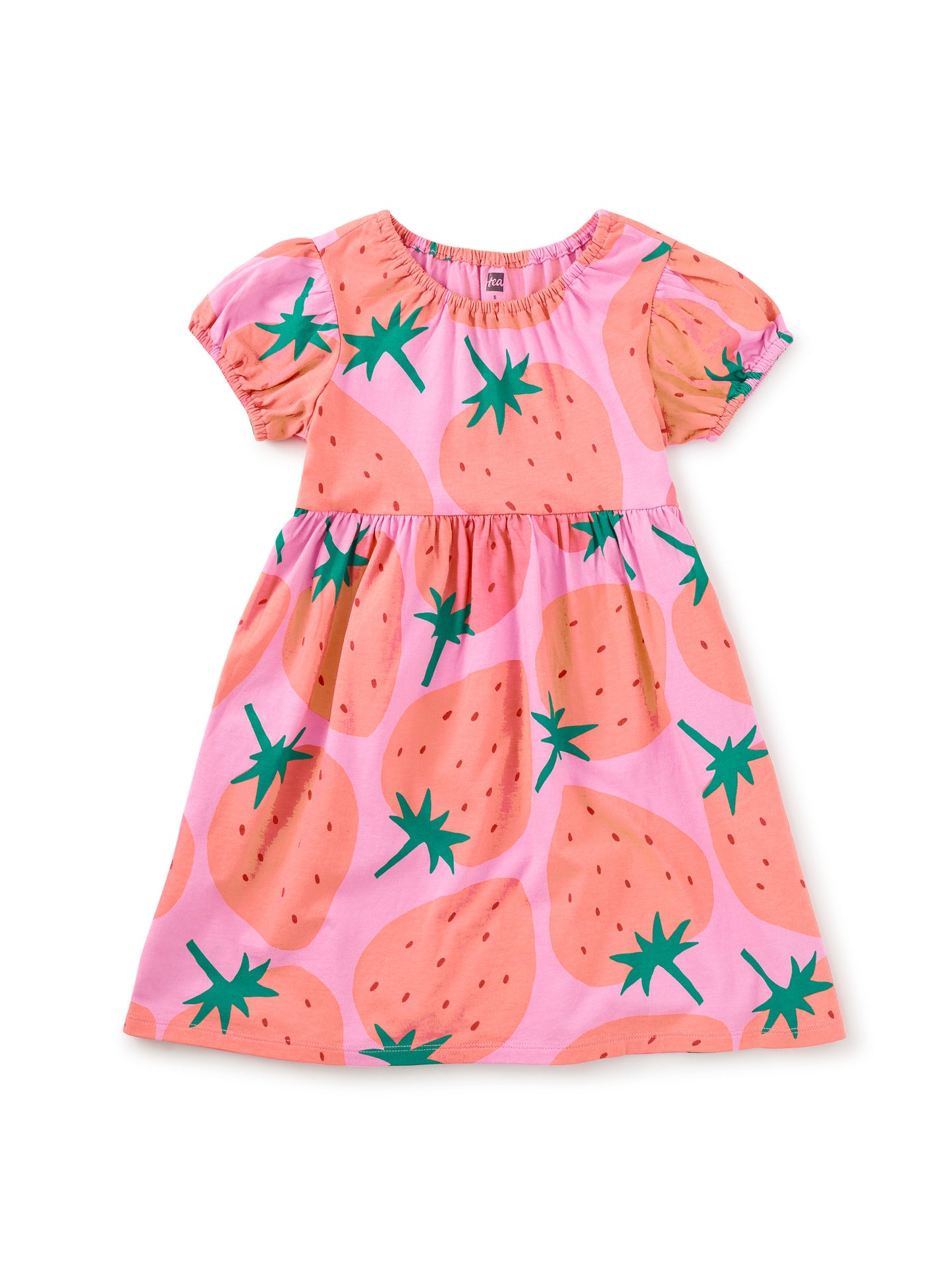 Puff Sleeve Empire Strawberry Dress